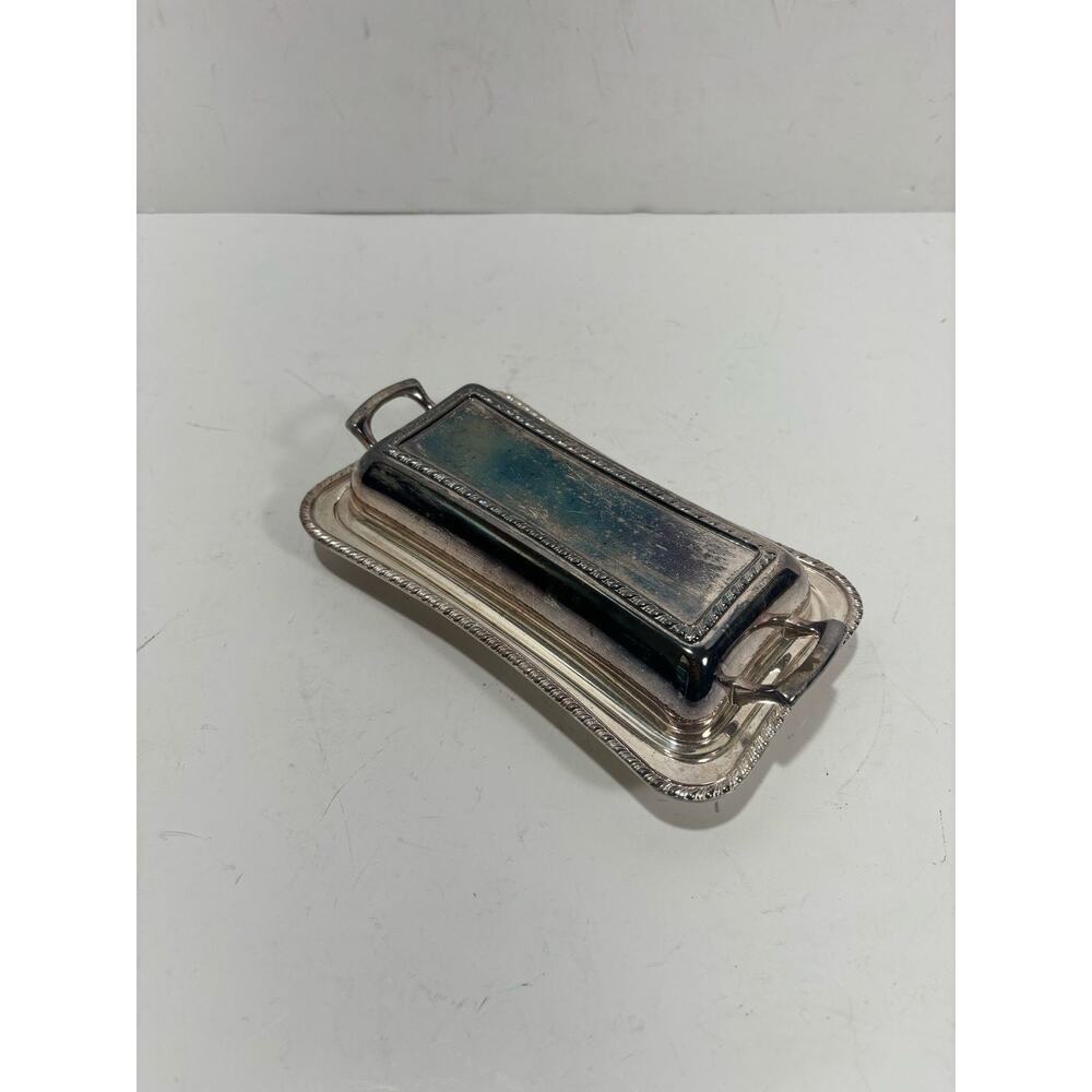 Vintage Silver Plate Butter Dish by: Cresent Mark 3179‎ 1960s Beautiful